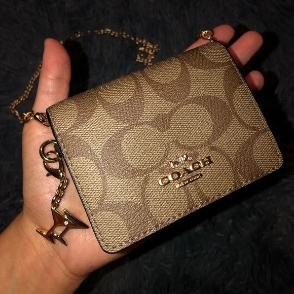 Coach | Bags | New Coach Brown C Printed Mini Wallet On Chain